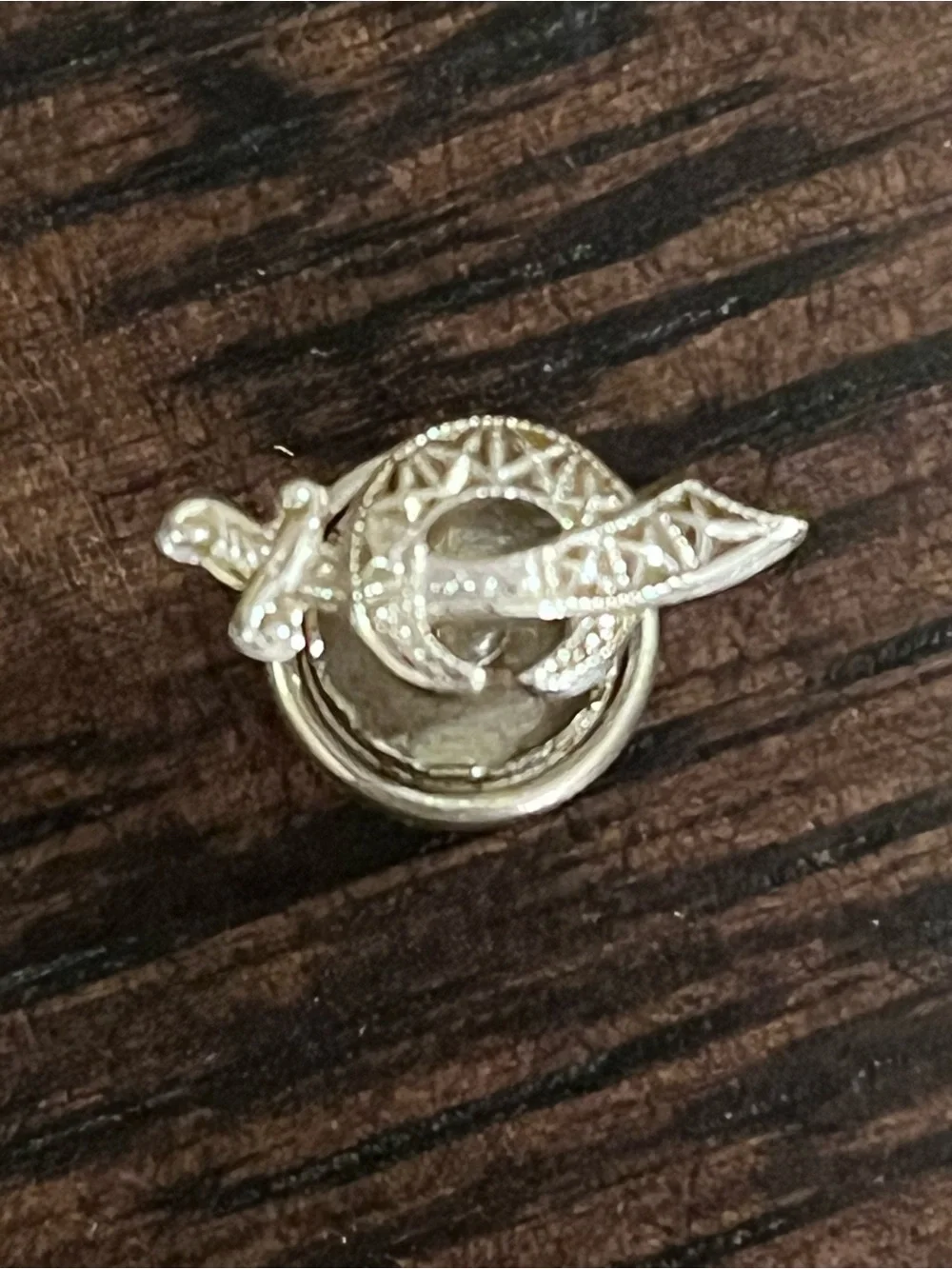 10K Gold Shriners Masonic Emblem Pin Vintage Fraternal Jewelry Crescent Scimitar